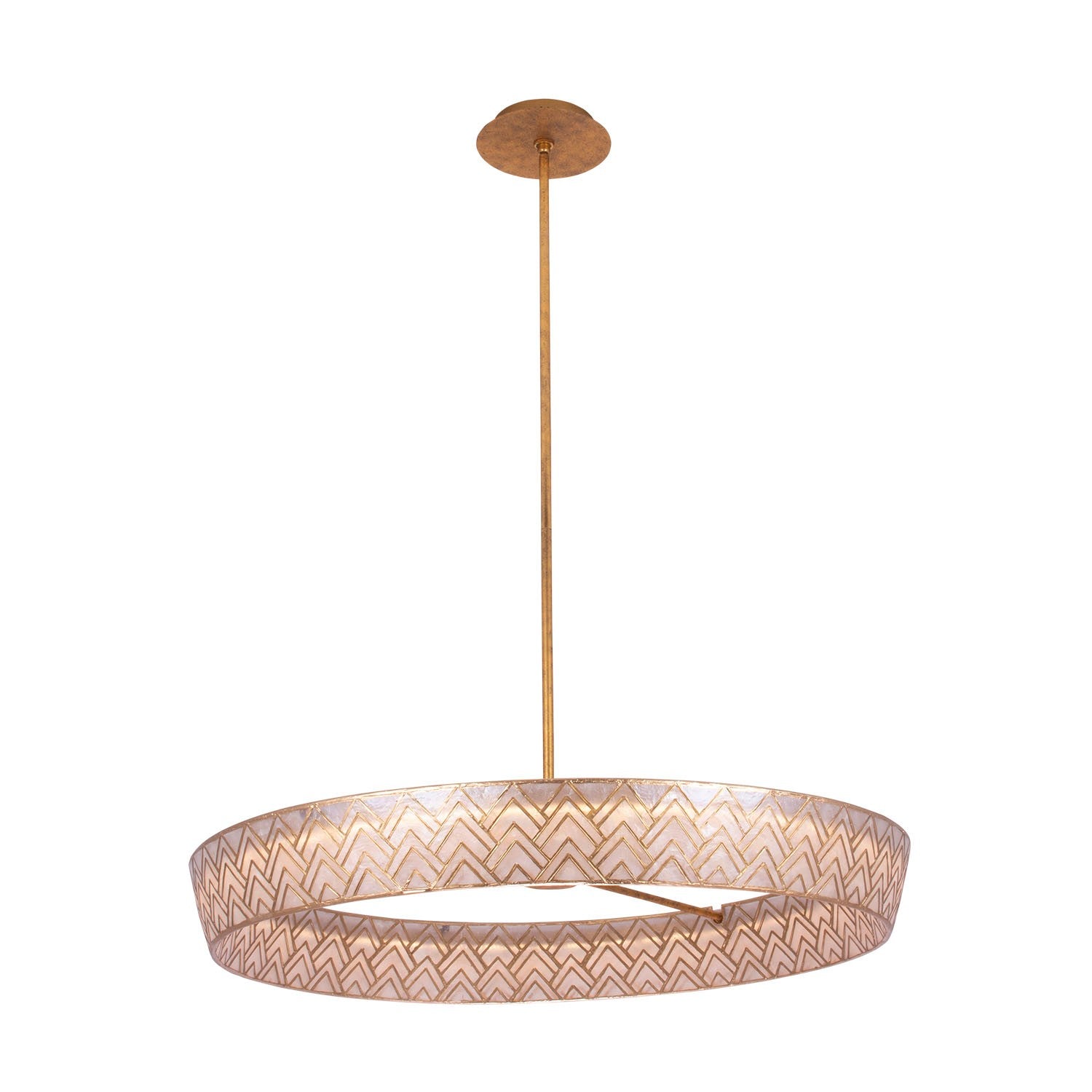 Kalco - 523156OL - LED Suspension - Géo - Feuille d'or oxydée