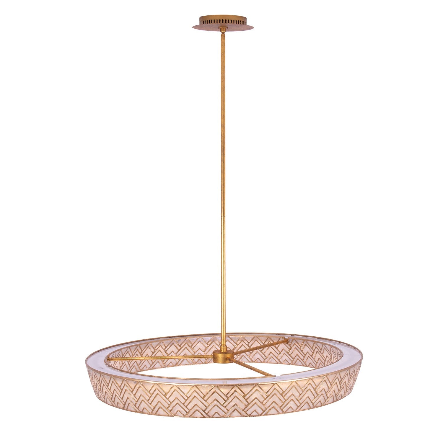 Kalco - 523156OL - LED Suspension - Géo - Feuille d'or oxydée