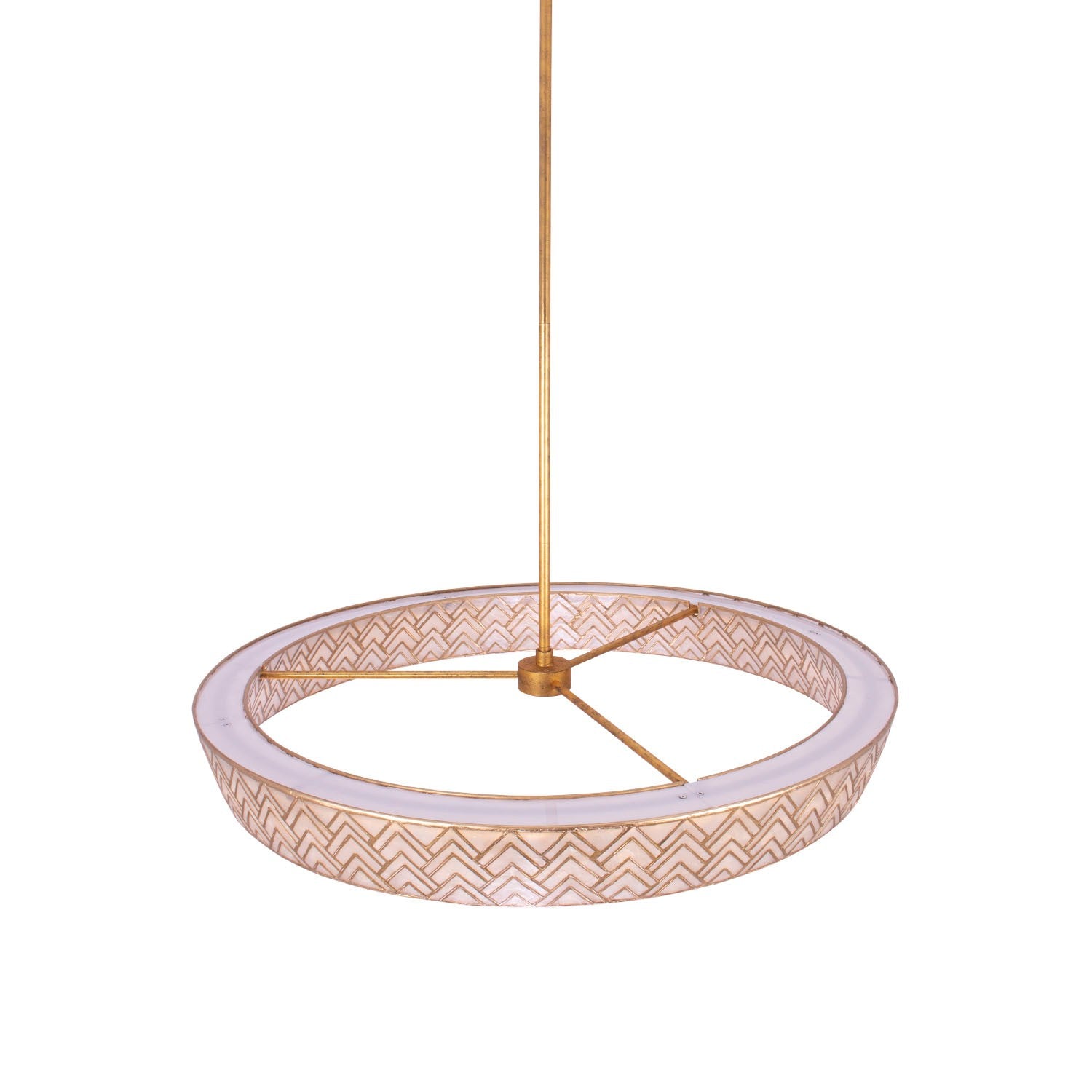 Kalco - 523156OL - LED Suspension - Géo - Feuille d'or oxydée