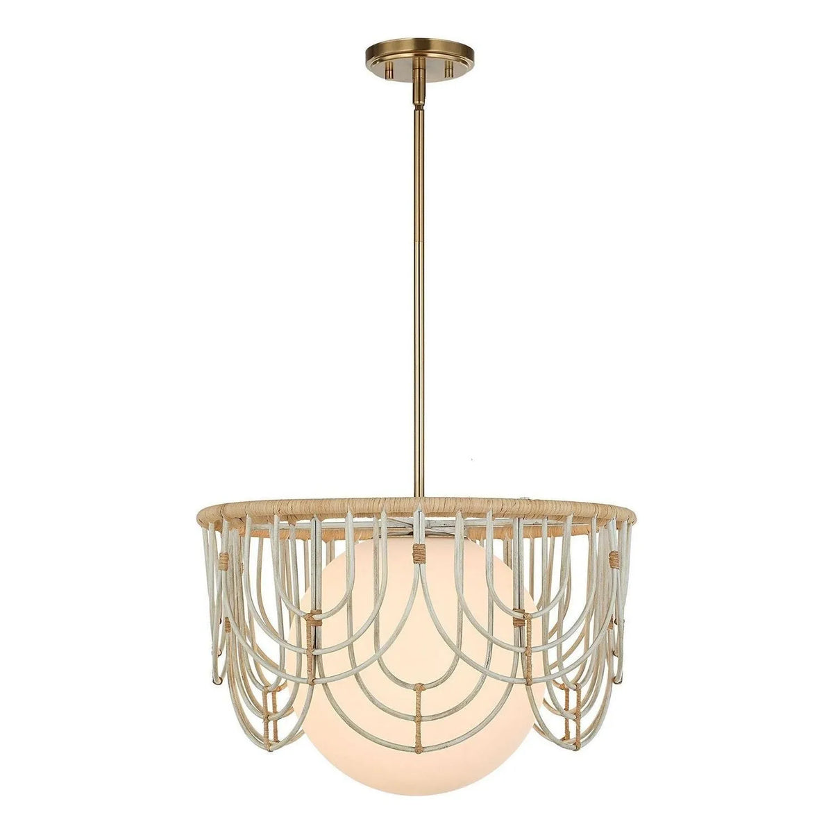 Uttermost - 21605 - One Light Pendant - Arches - Warm Brass And Antique White