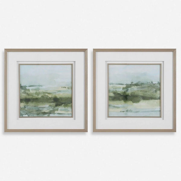 Lot de 2 impressions de paysage de sauge douce