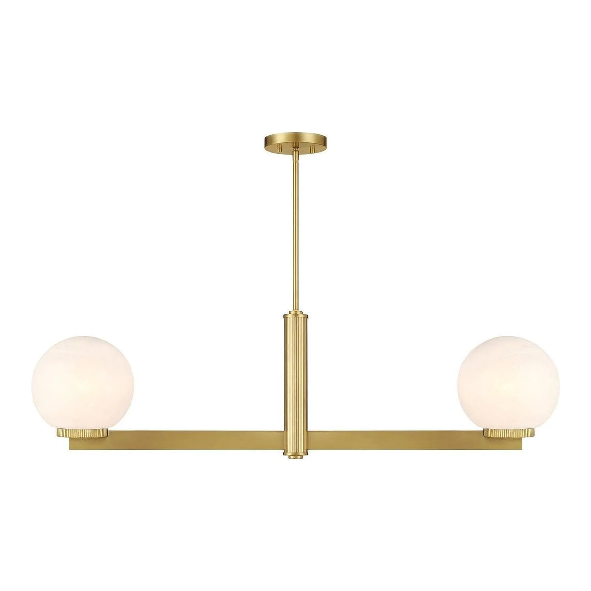Meridian - M100124NB - Two Light Linear Chandelier - Natural Brass