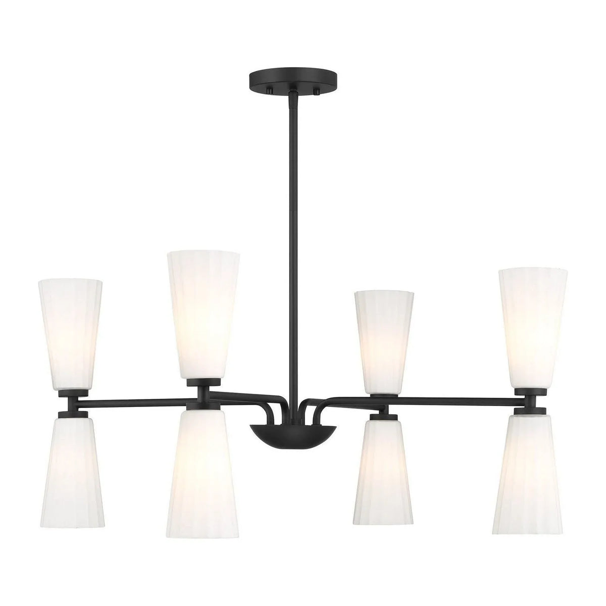 Meridian - M100126MBK - Eight Light Chandelier - Matte Black