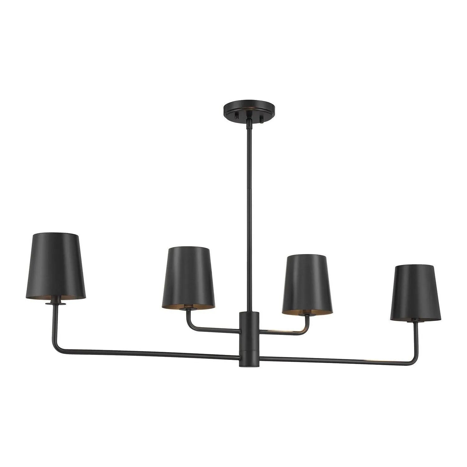 Meridian - M100127MBK - Four Light Linear Chandelier - Matte Black