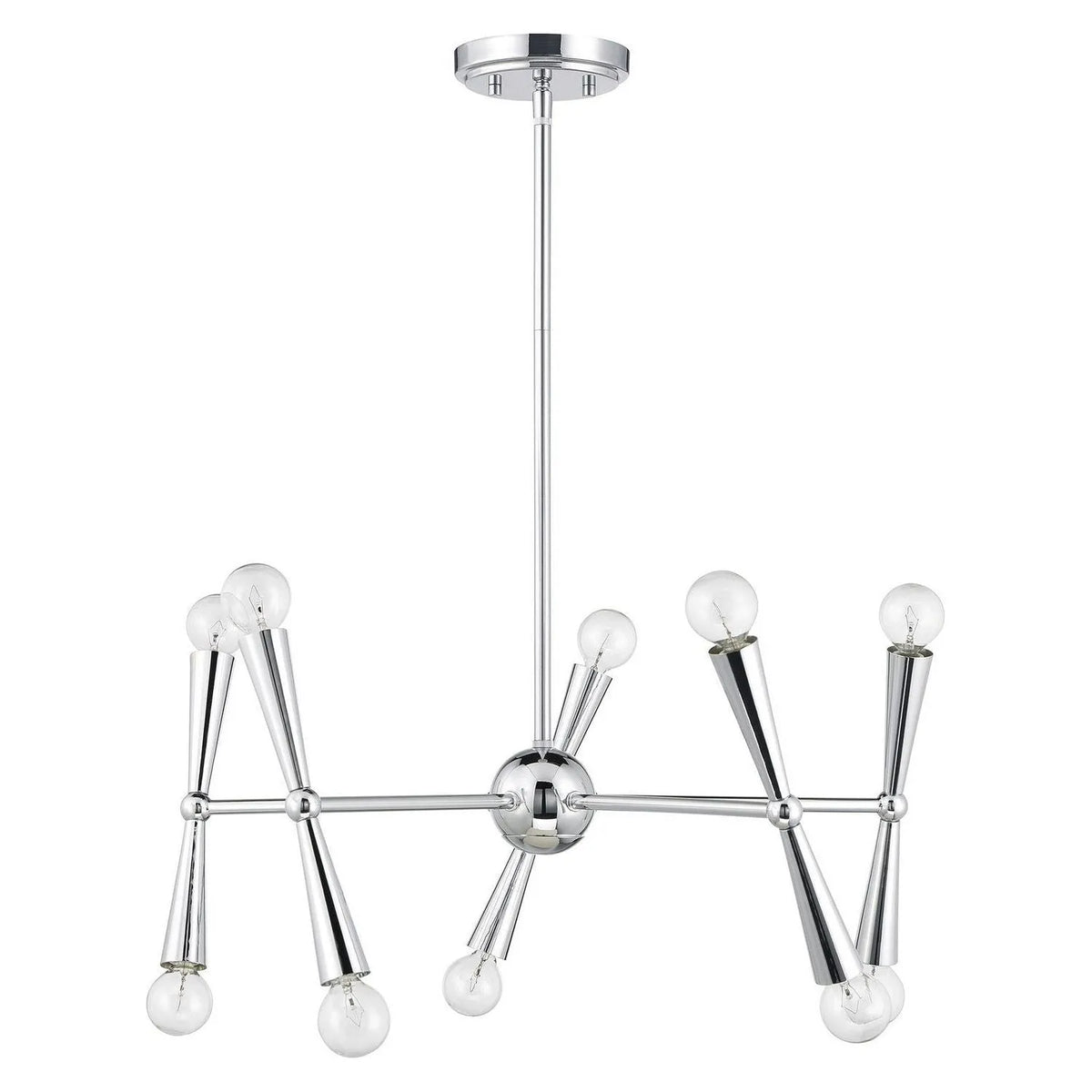 Meridian - M100128CH - Ten Light Chandelier - Chrome