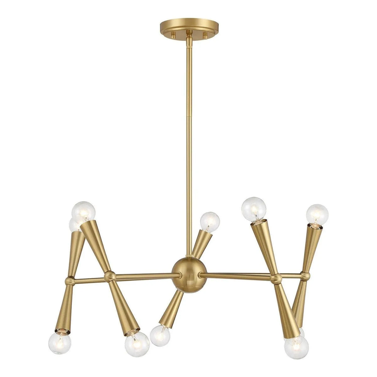Meridian - M100128NB - Ten Light Chandelier - Natural Brass