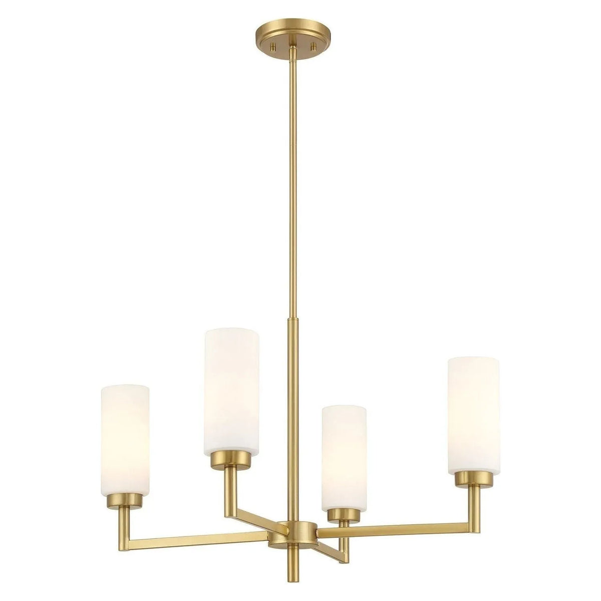 Meridian - M100129NB - Four Light Chandelier - Natural Brass