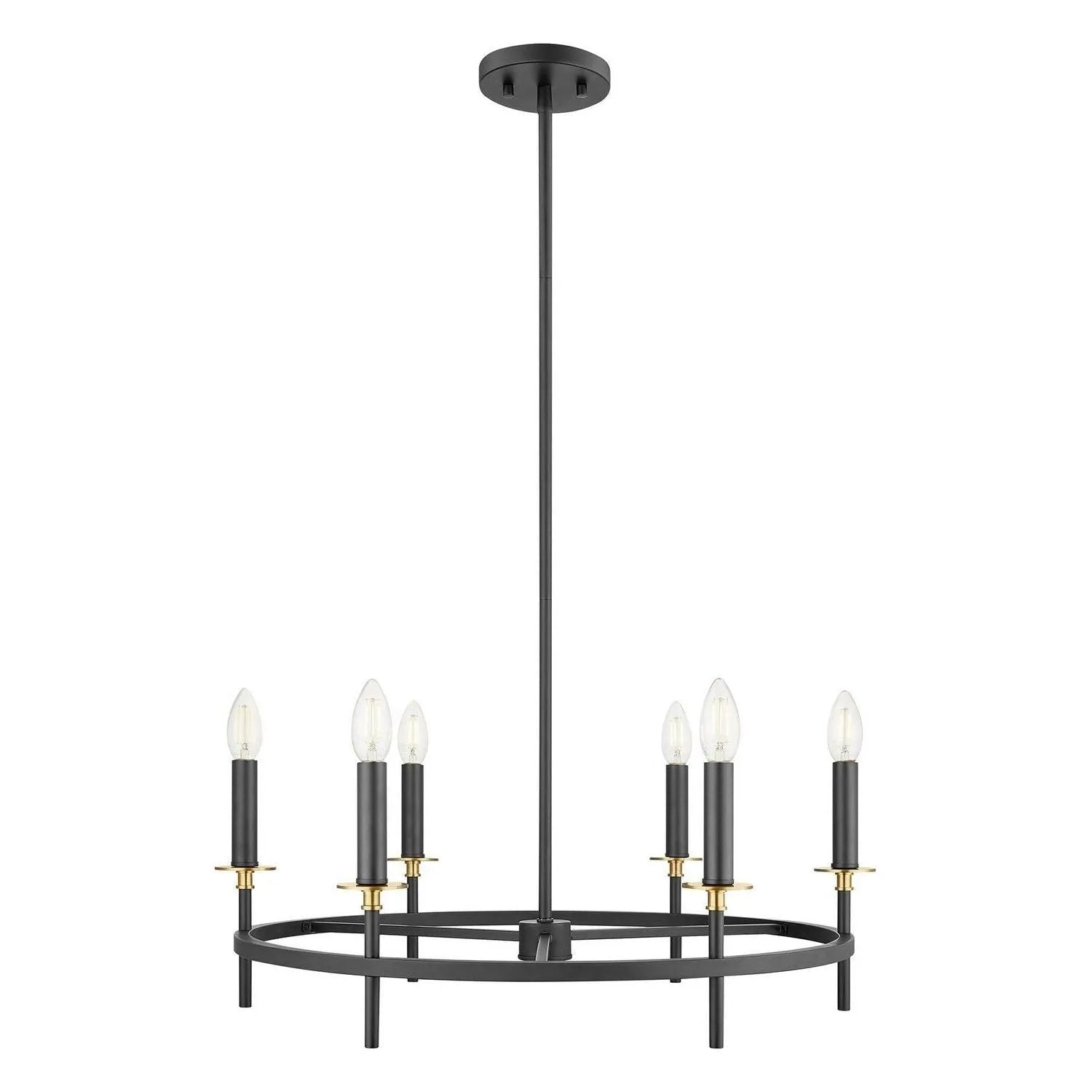 Meridian - M100140BN - Six Light Chandelier - Brushed Nickel