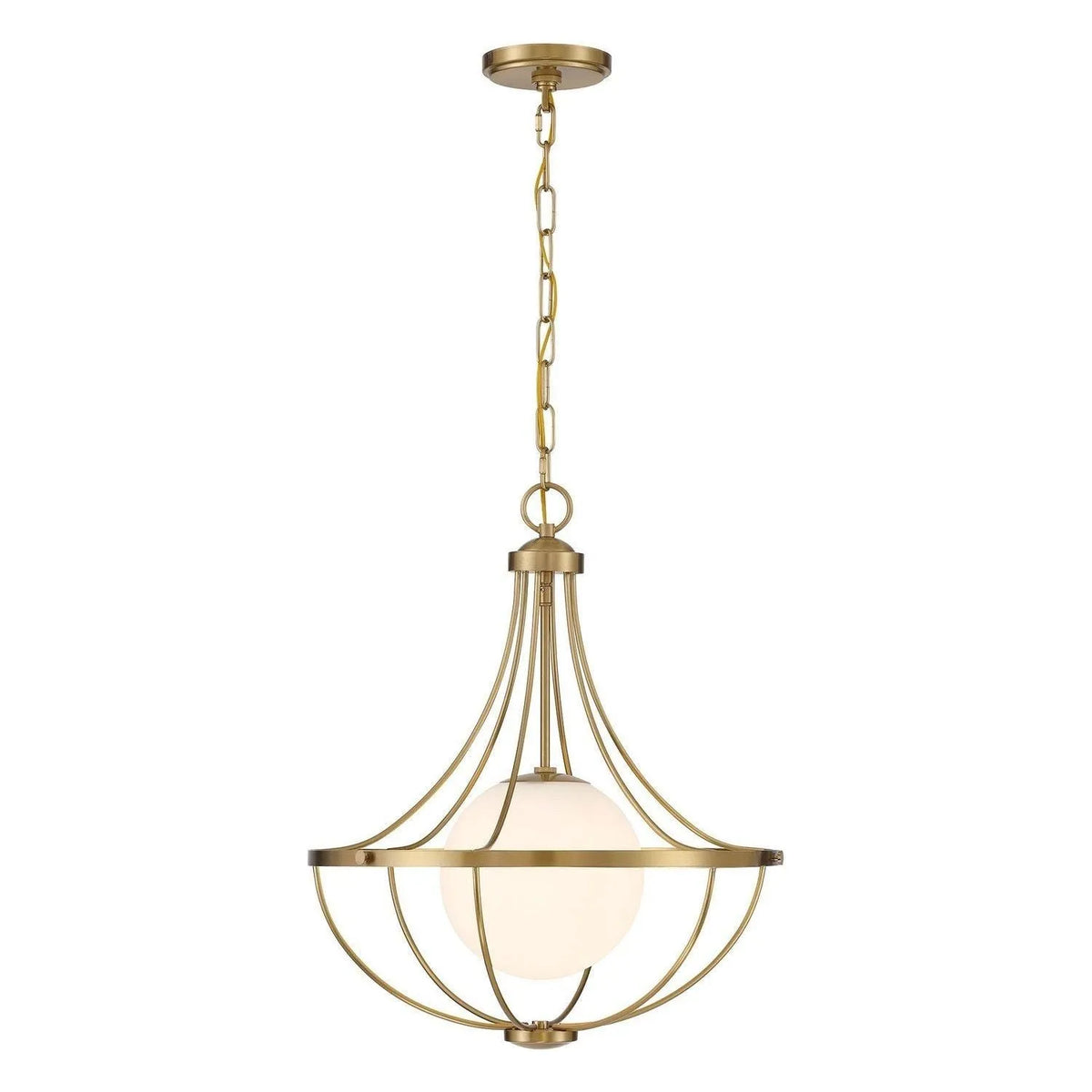 Meridian - M7047NB - One Light Pendant - Natural Brass