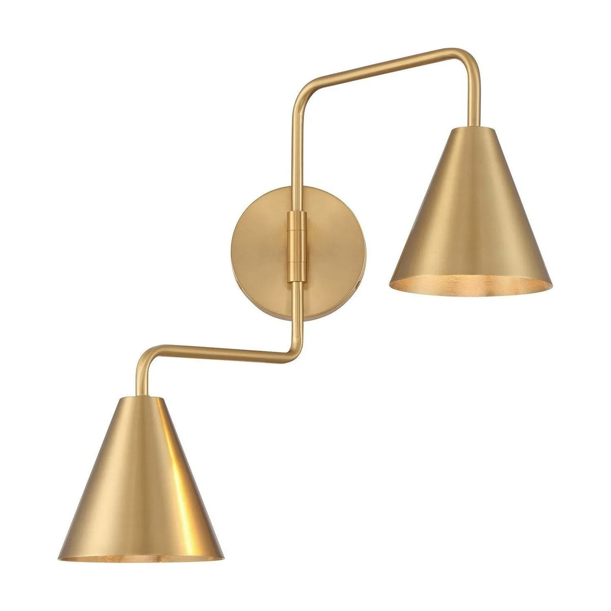 Meridian - M90111NB - Two Light Wall Sconce - Natural Brass