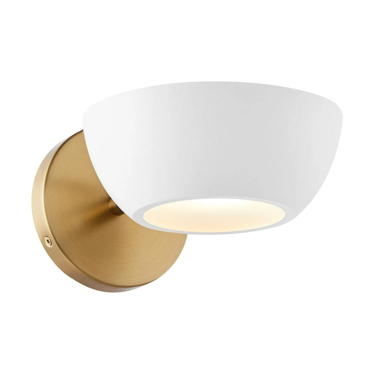 Meridian - M90113WHNB - One Light Wall Sconce - White and Natural Brass