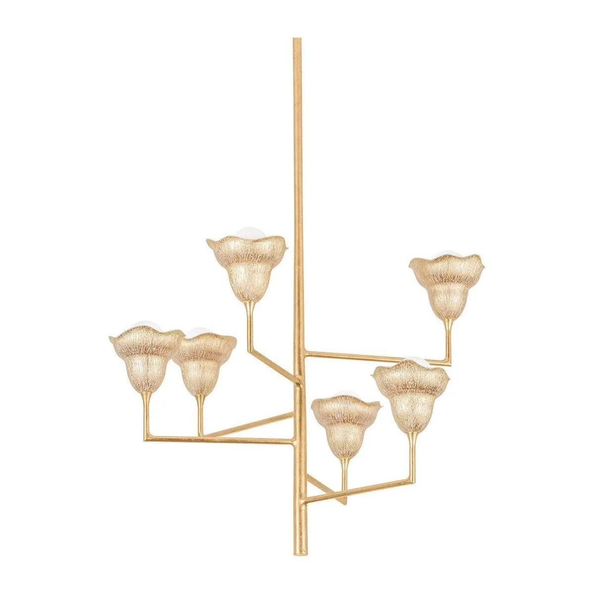 Hudson Valley - 1286-VGL/GLI - Six Light Chandelier - Alora - Vintage Gold Leaf/Gilded Ivory