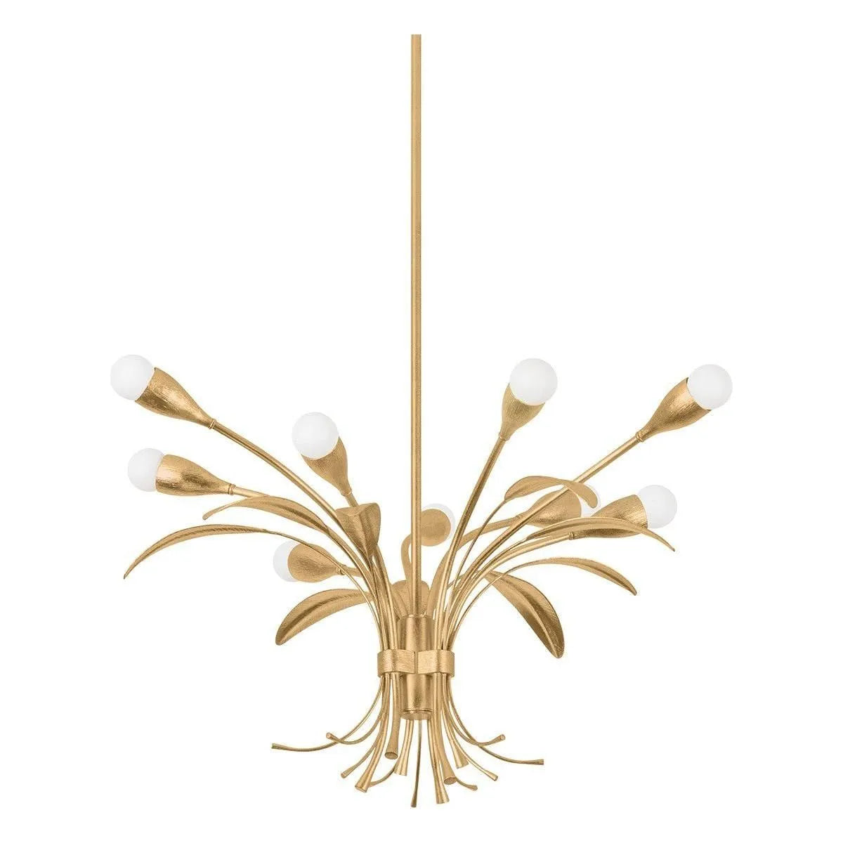 Hudson Valley - 1909-VGL - Nine Light Chandelier - Bilston - Vintage Gold Leaf
