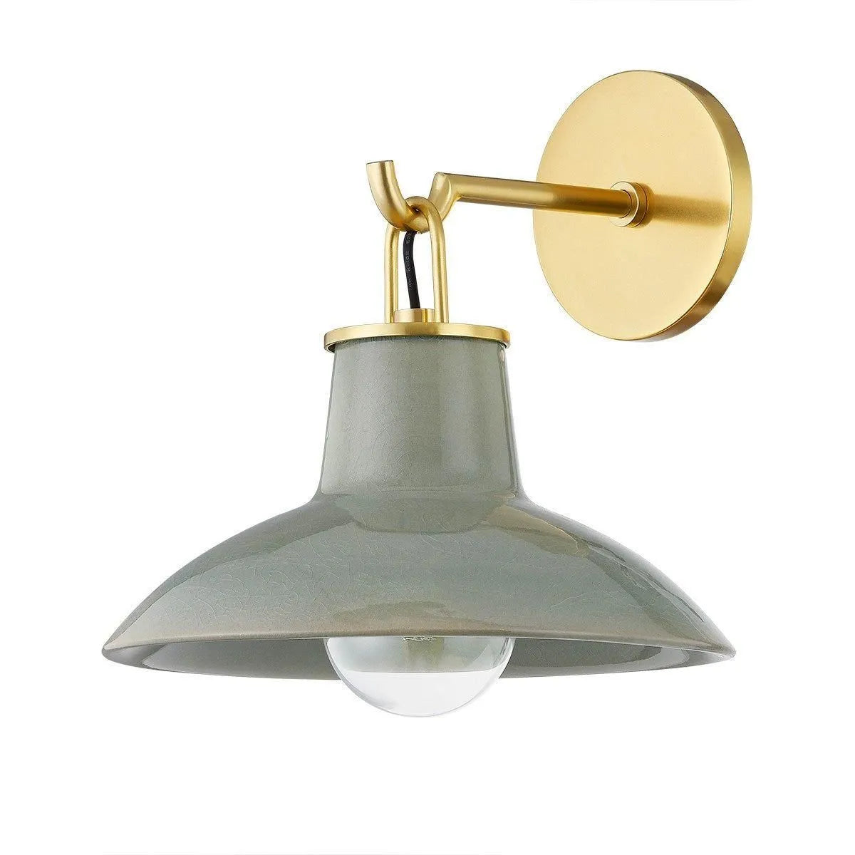 Hudson Valley - 1913-AGB/CMC - One Light Wall Sconce - Pottersville - Aged Brass/Ceramic Moss Crackle