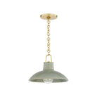 Hudson Valley - 1914-AGB/CMC - One Light Pendant - Pottersville - Aged Brass/Ceramic Moss Crackle