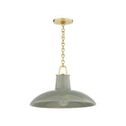 Hudson Valley - 1918-AGB/CMC - One Light Pendant - Pottersville - Aged Brass/Ceramic Moss Crackle