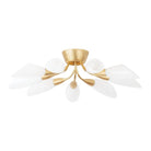 Hudson Valley - 3031-VGL - Nine Light Semi Flush Mount - Enfield - Vintage Gold Leaf
