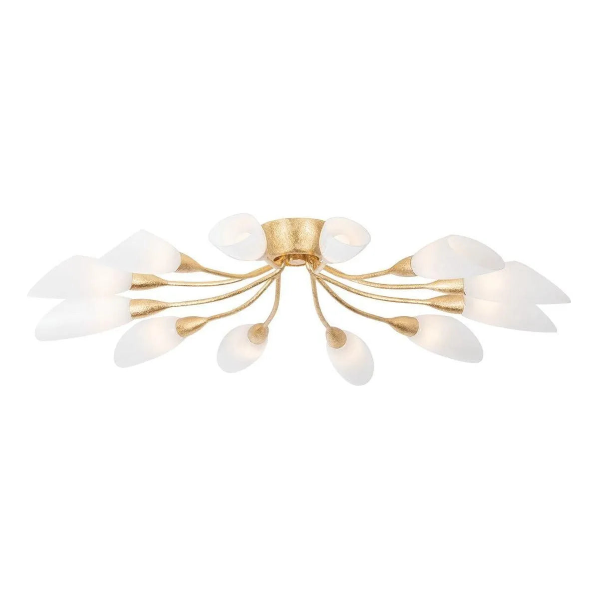 Hudson Valley - 3042-VGL - 12 Light Semi Flush Mount - Enfield - Vintage Gold Leaf