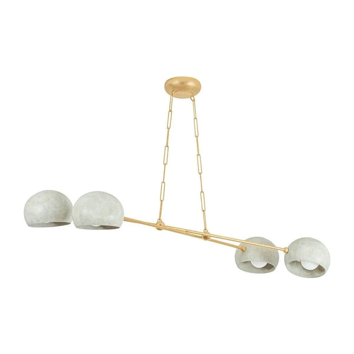 Hudson Valley - 3104-VGL/LWP - Four Light Chandelier - Turner - Vintage Gold Leaf/Limewash Plaster