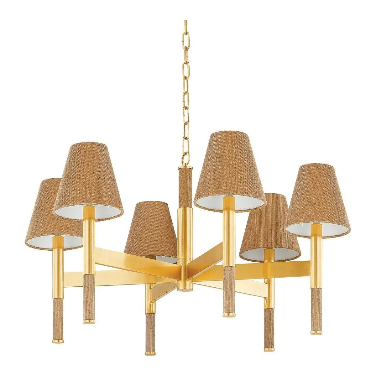 Hudson Valley - 3434-AGB - Six Light Chandelier - Lindenwood - Aged Brass