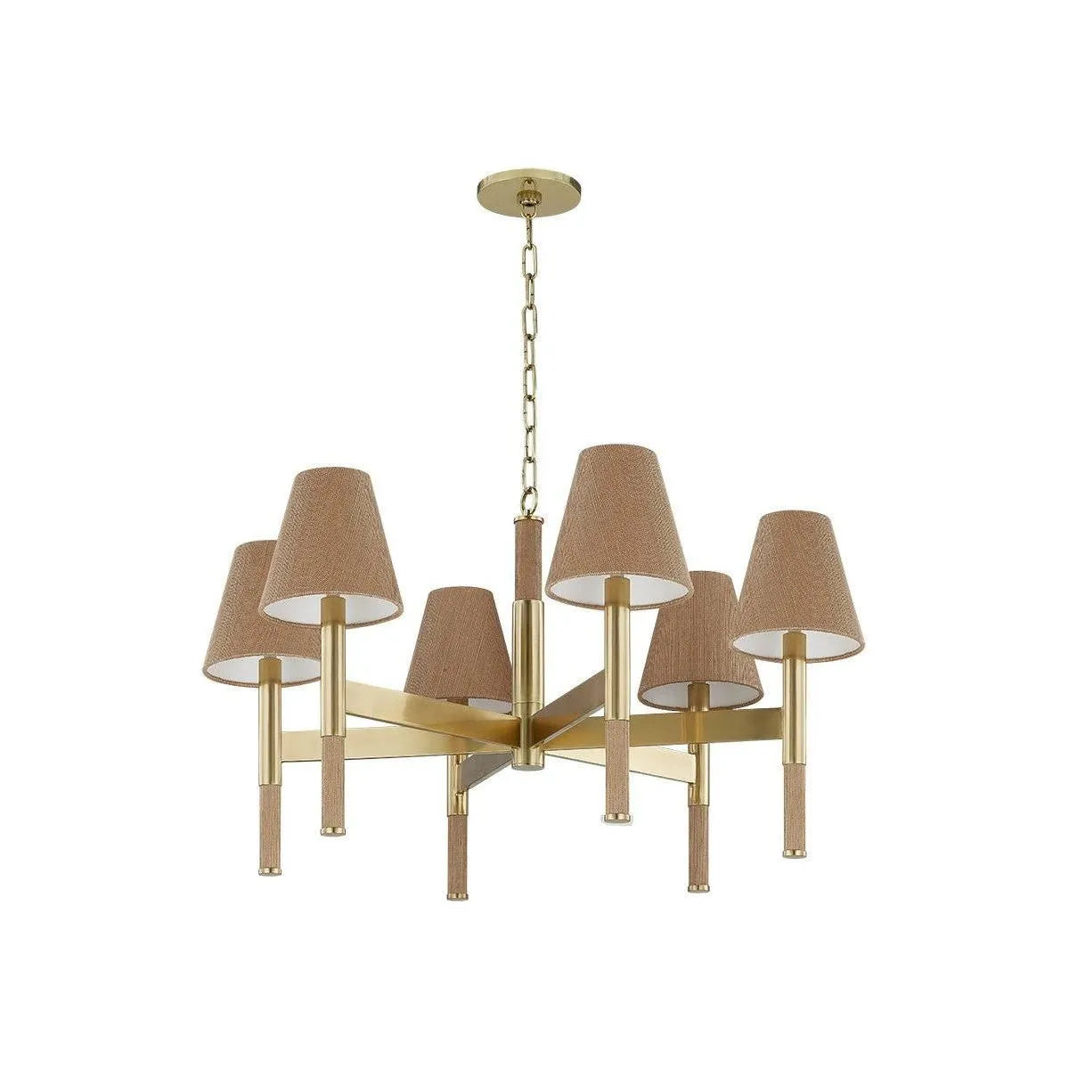 Hudson Valley - 3448-AGB - Nine Light Chandelier - Lindenwood - Aged Brass