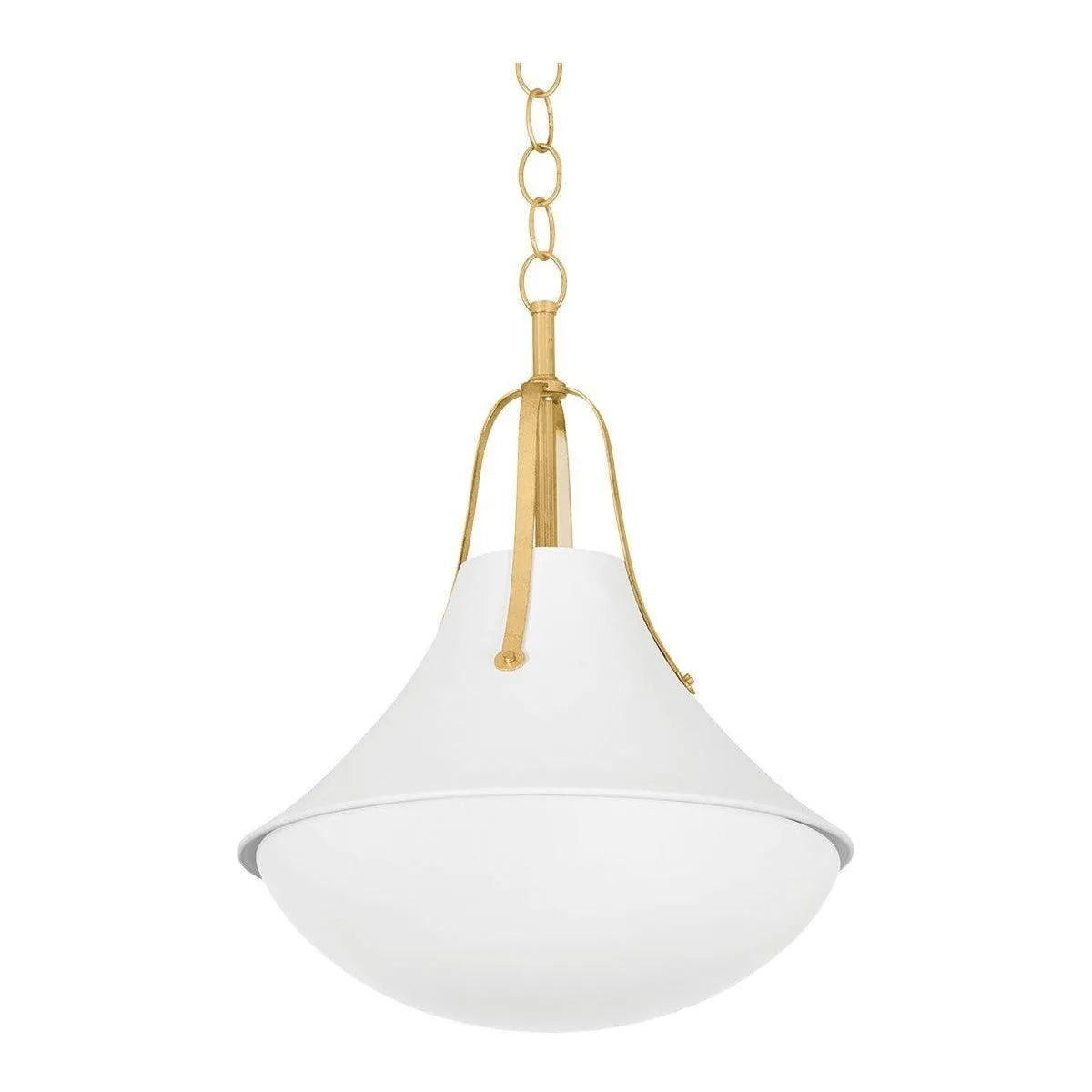 Hudson Valley - 4516-VGL/WP - One Light Pendant - Coventry - Vintage Gold Leaf/ White Plaster