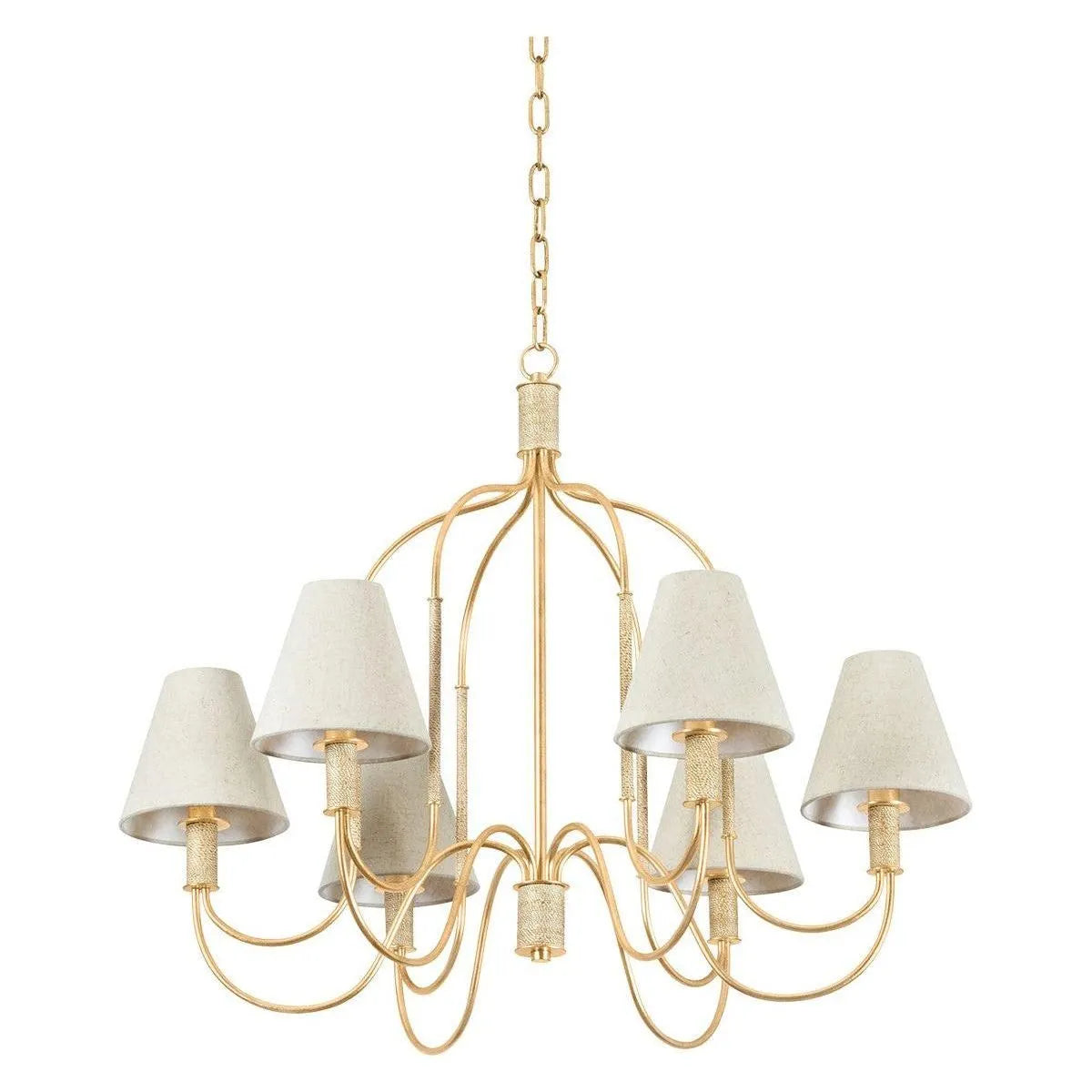 Hudson Valley - 5732-VGL - Six Light Chandelier - Warrensburg - Vintage Gold Leaf