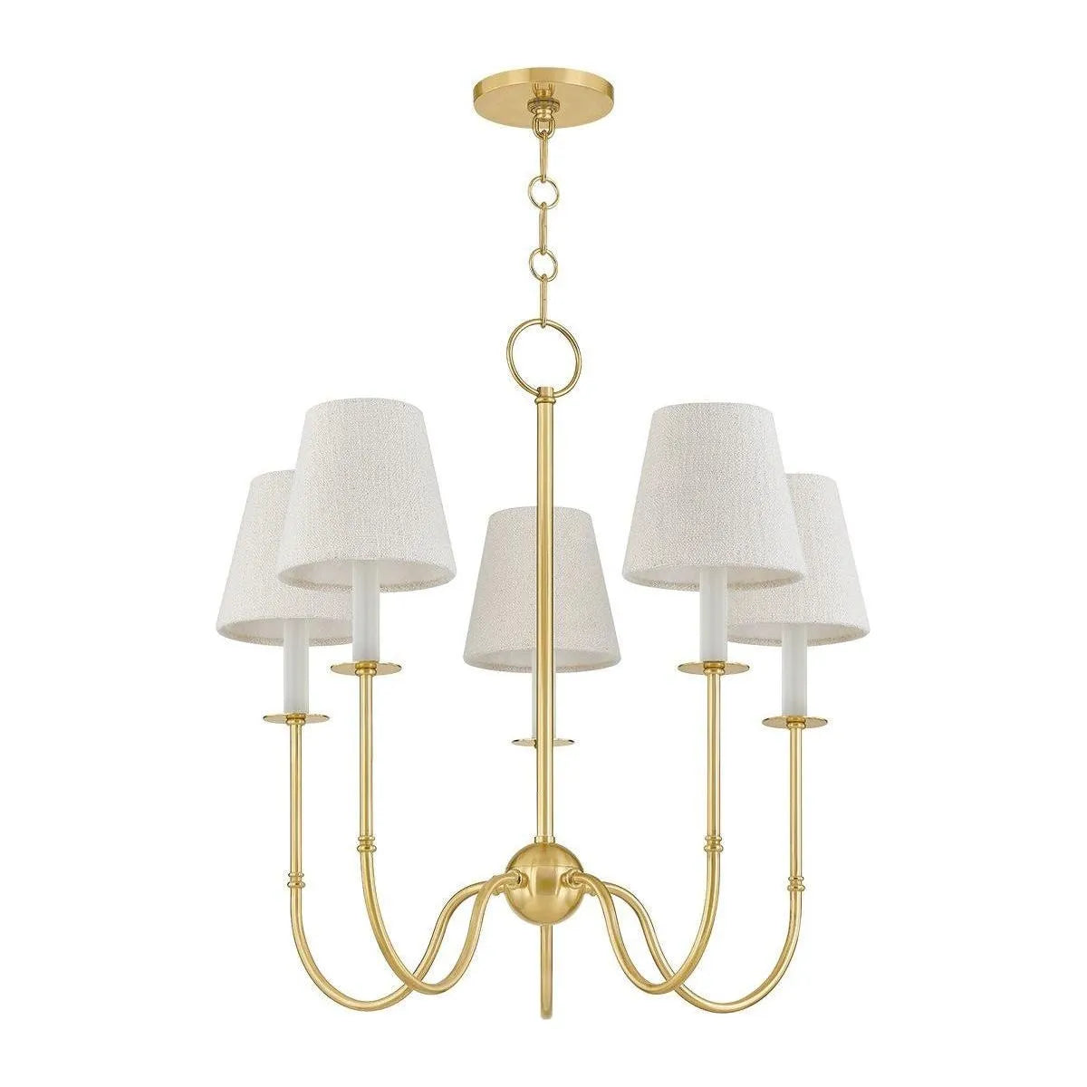 Hudson Valley - 6927-AGB - Five Light Chandelier - Amina - Aged Brass