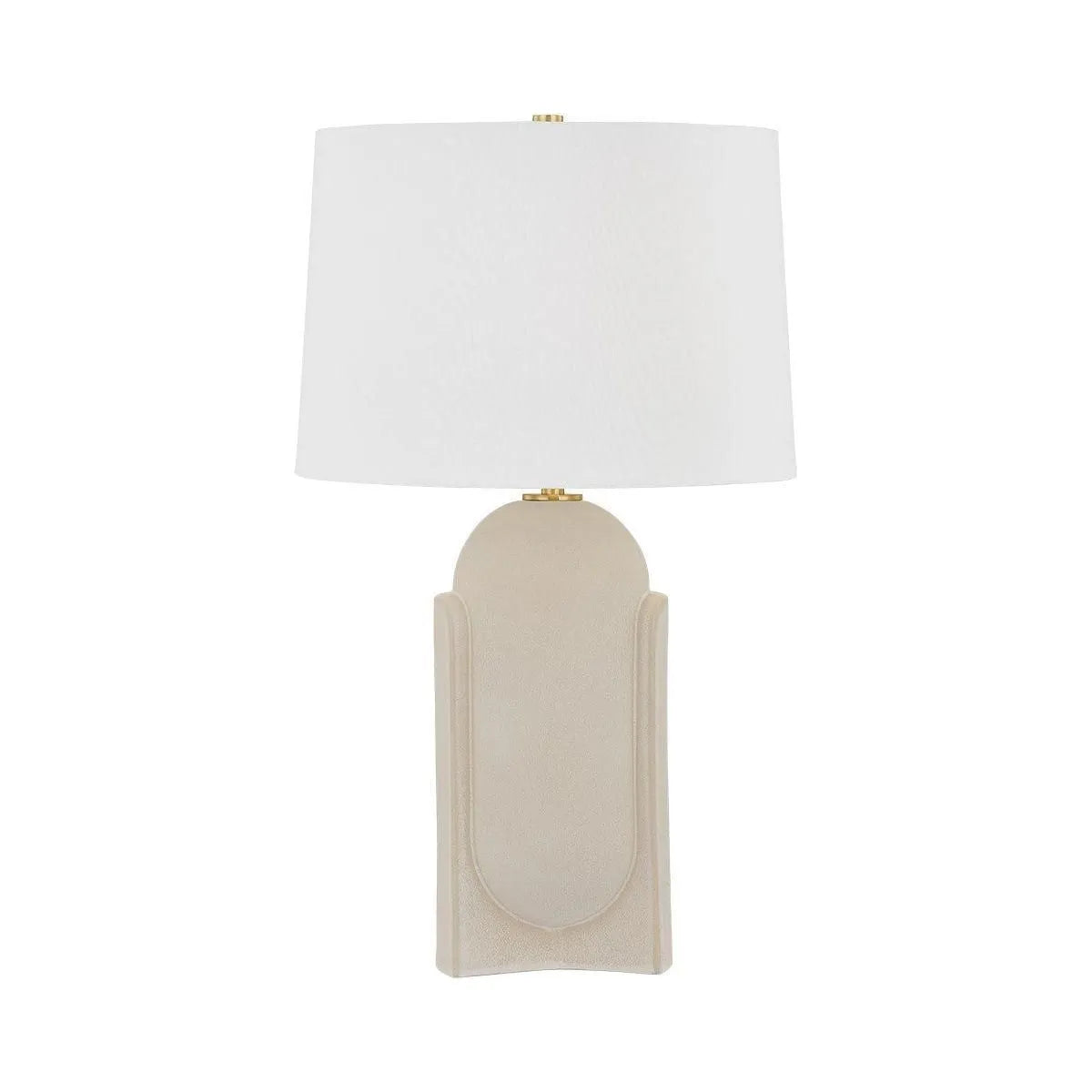 Hudson Valley - L4127-AGB/CMS - One Light Table Lamp - Leeston - Aged Brass/Ceramic Moonstone Sand