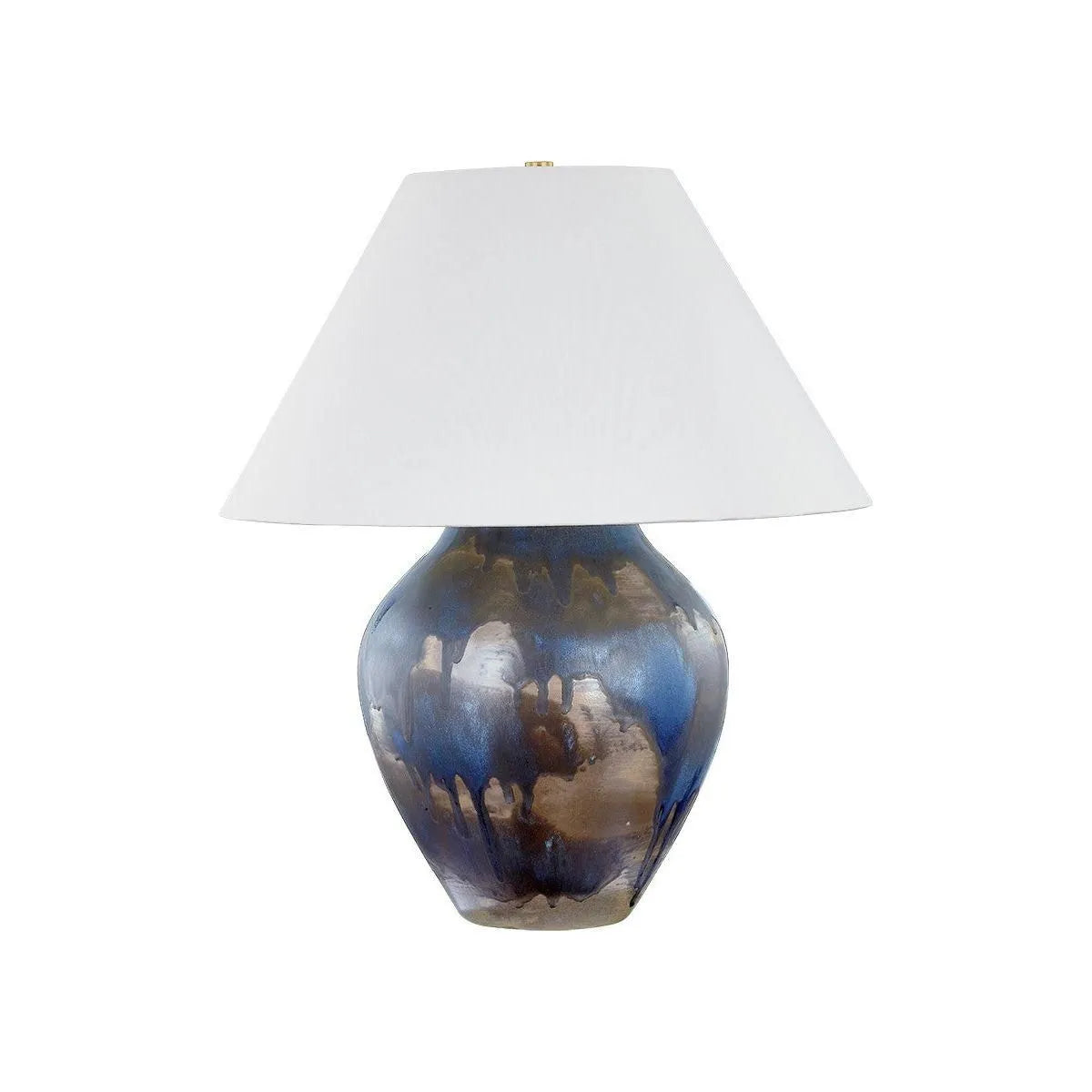 Hudson Valley - L8126-AGB/CLB - One Light Table Lamp - Pleasantville - Aged Brass/Ceramic Silt Blue