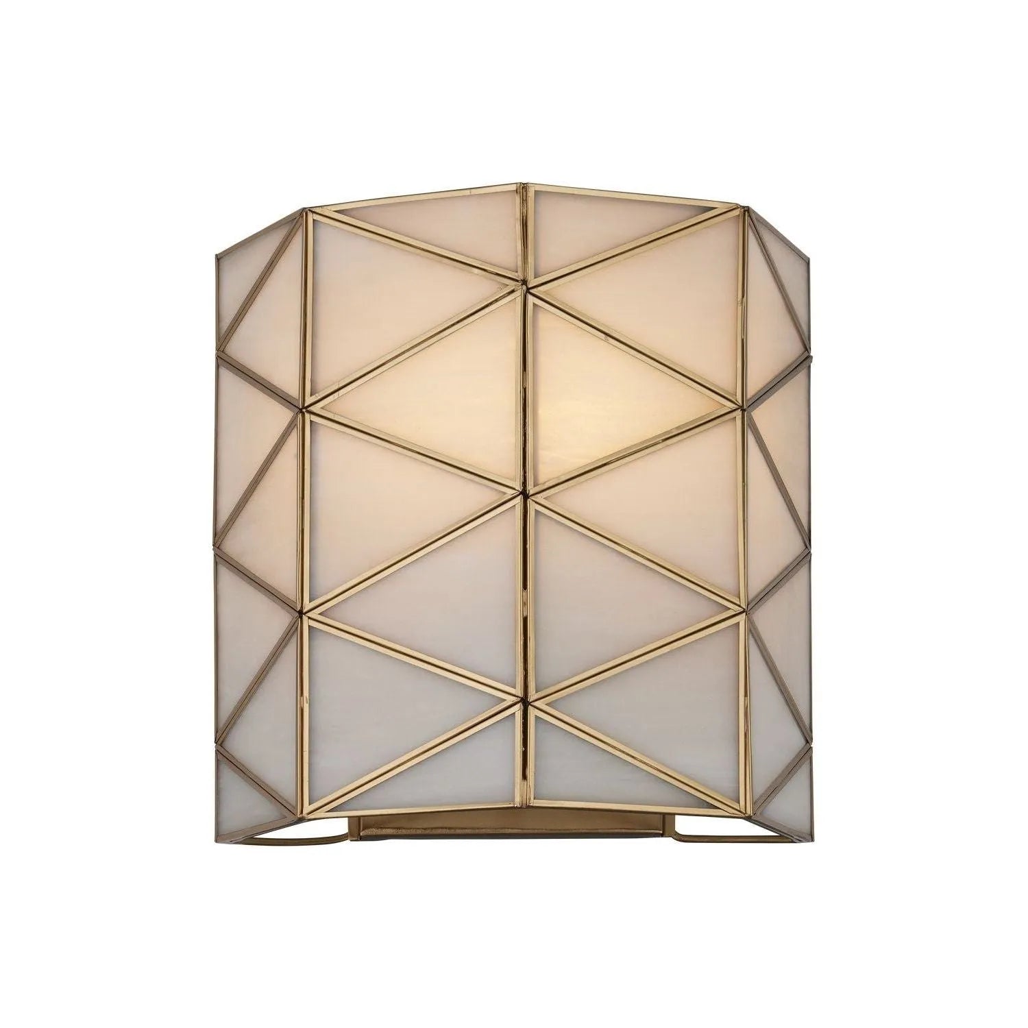 Currey and Company - 5000-0270 - One Light Wall Sconce - Polyhedron - White / Antique Brass