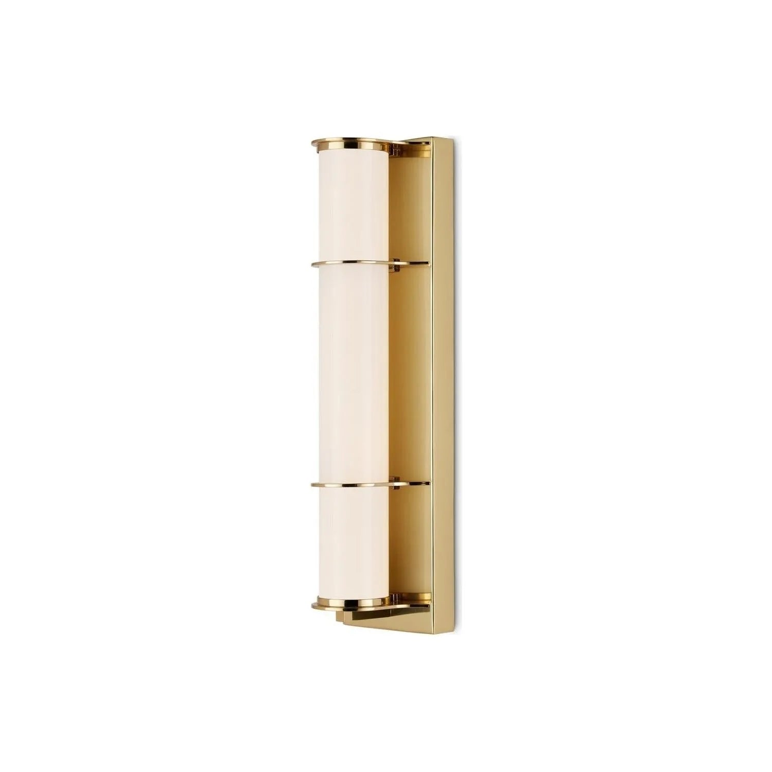 Currey and Company - 5800-0061 - One Light Bath Wall Sconce - Blaine - Polished Brass / White