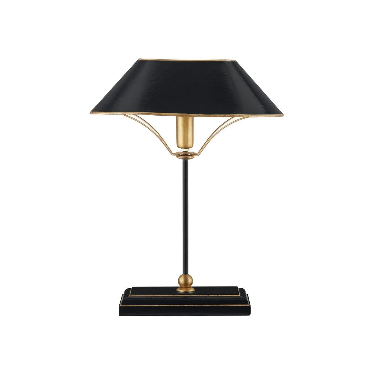 Currey and Company - 6000-0982 - One Light Table Lamp - Daphne - Black / Antique Gold