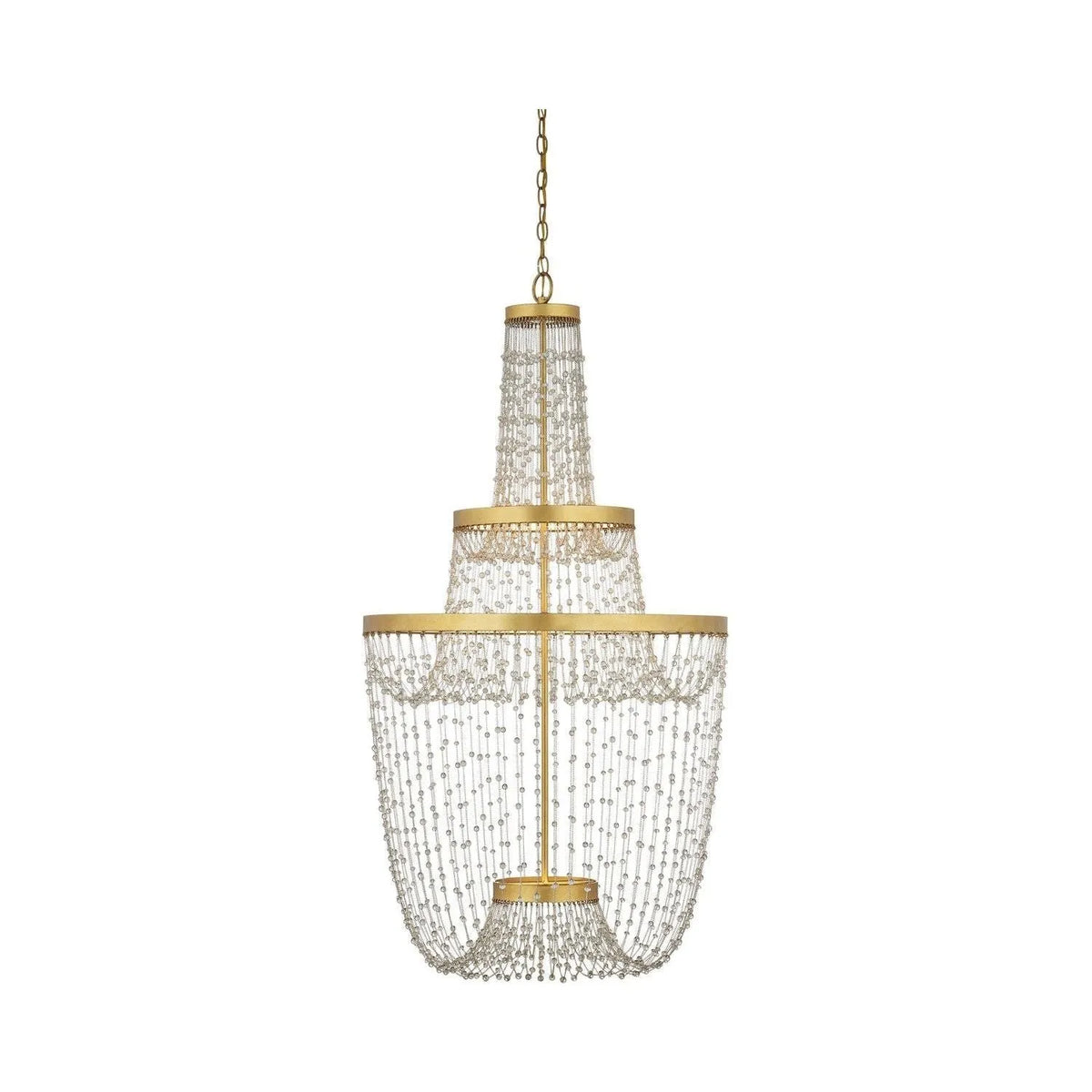 Currey and Company - 9000-1238 - LED Chandelier - Mademoiselle - Contemporary Gold Leaf / Contemporary Gold / Clear