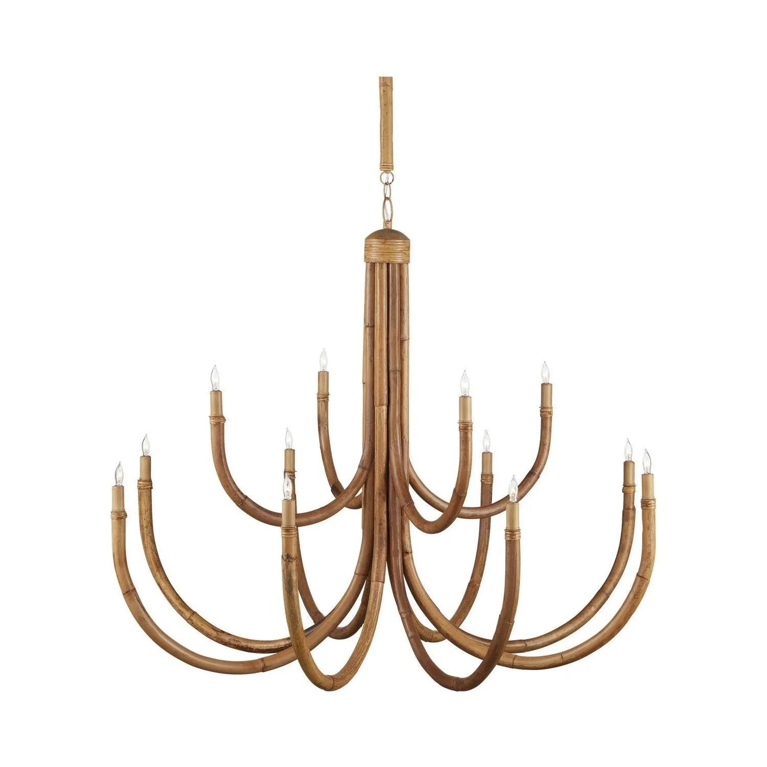 Currey and Company - 9000-1085 - Eight Light Chandelier - Samsara - Natural/Saddle Tan