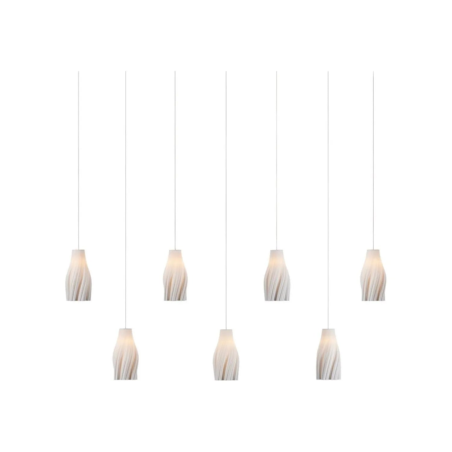 Currey and Company - 9000-1275 - 30 Light Linear Pendant - Posh - White / Silver