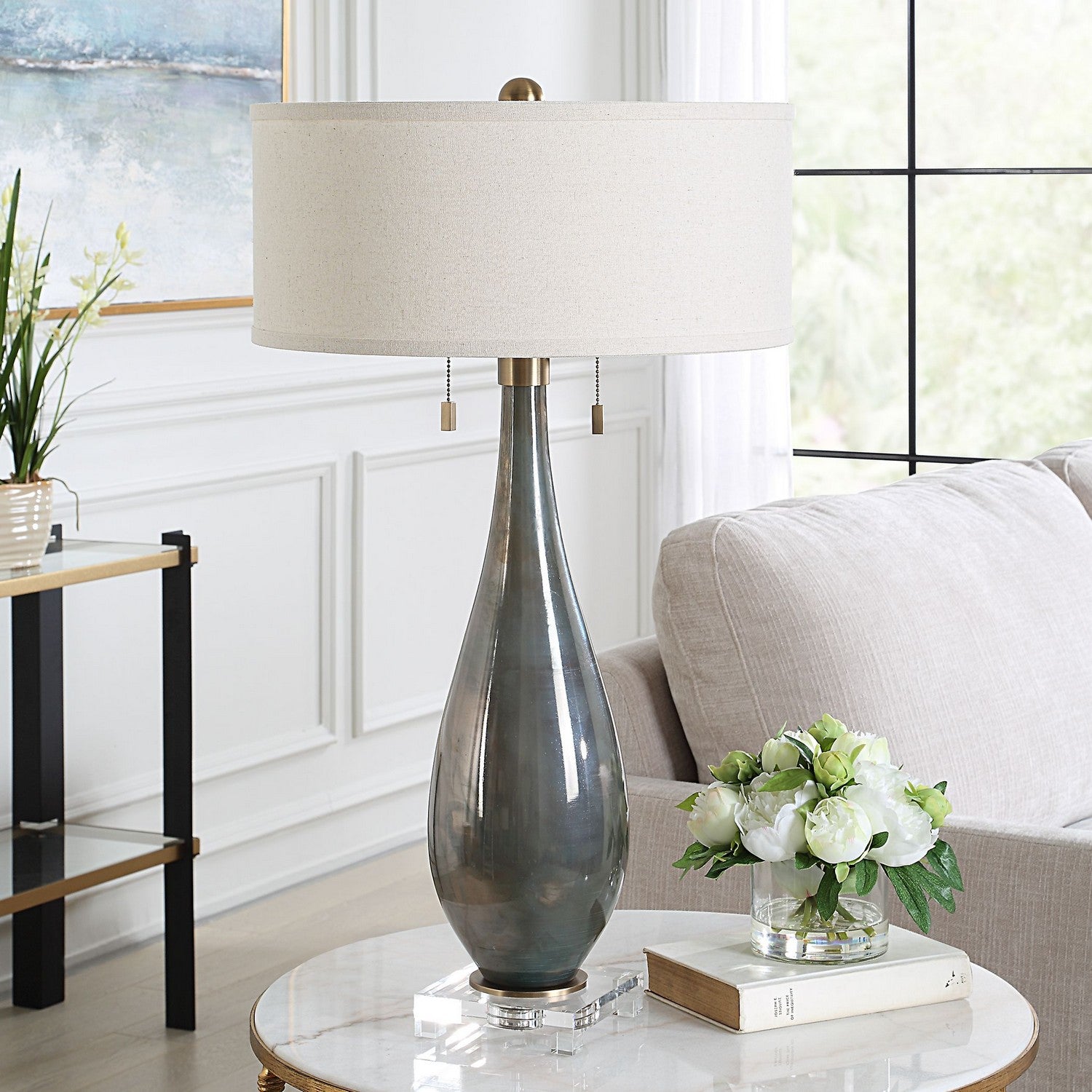 Uttermost - 30518 - Two Light Table Lamp - Cardoni - Brushed Brass
