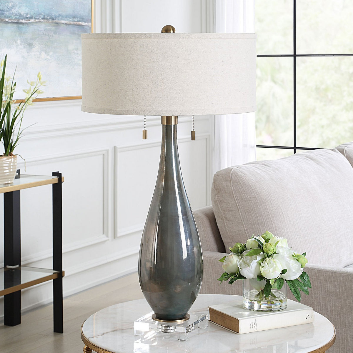 Uttermost - 30518 - Two Light Table Lamp - Cardoni - Brushed Brass