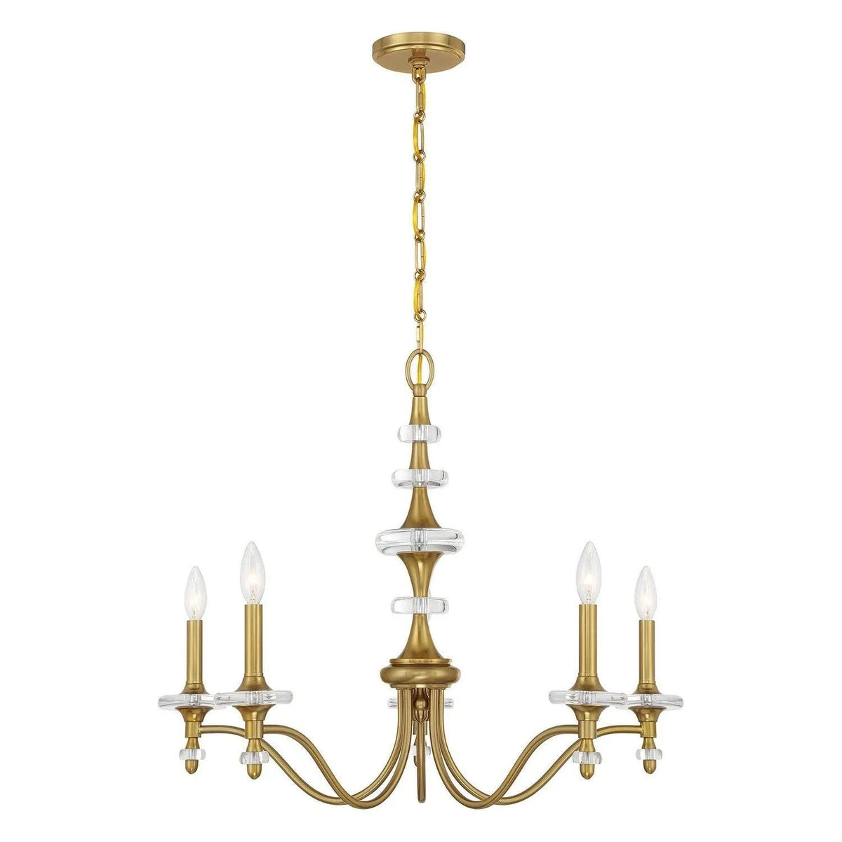 Savoy House - 1-1361-5-322 - Five Light Chandelier - Champlain - Warm Brass