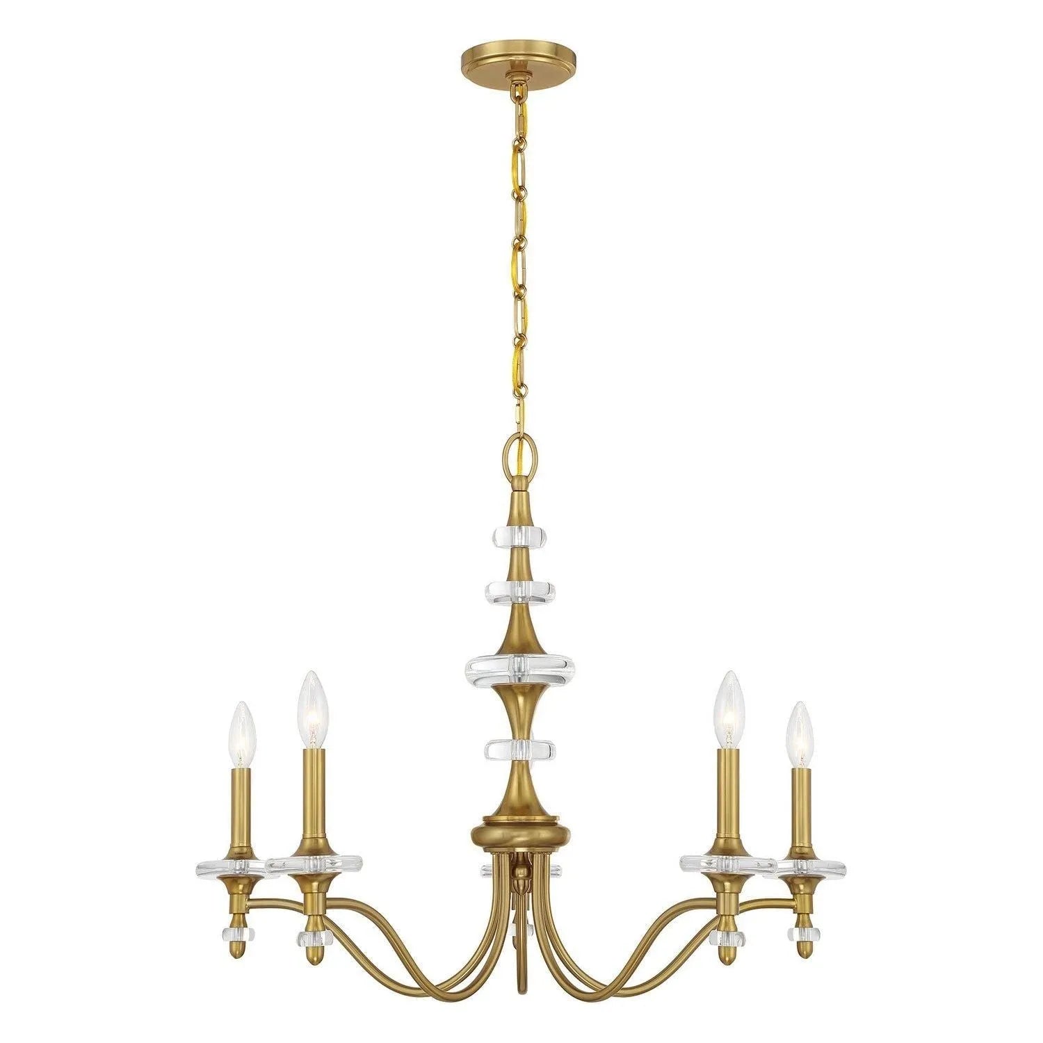 Savoy House - 1-1361-5-322 - Five Light Chandelier - Champlain - Warm Brass