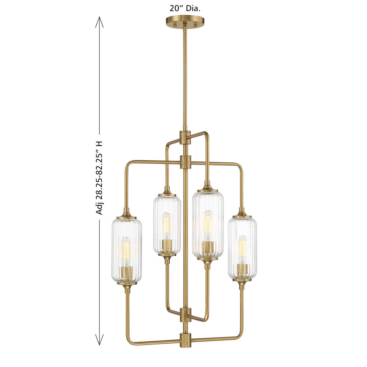 Savoy House - 1-3023-4-322 - Four Light Chandelier - Holton - Warm Brass