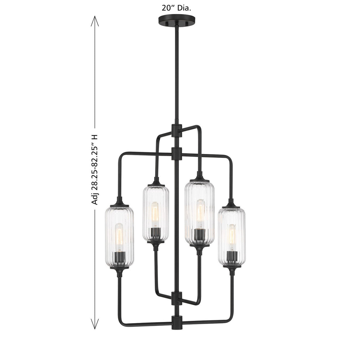 Savoy House - 1-3023-4-89 - Four Light Chandelier - Holton - Matte Black