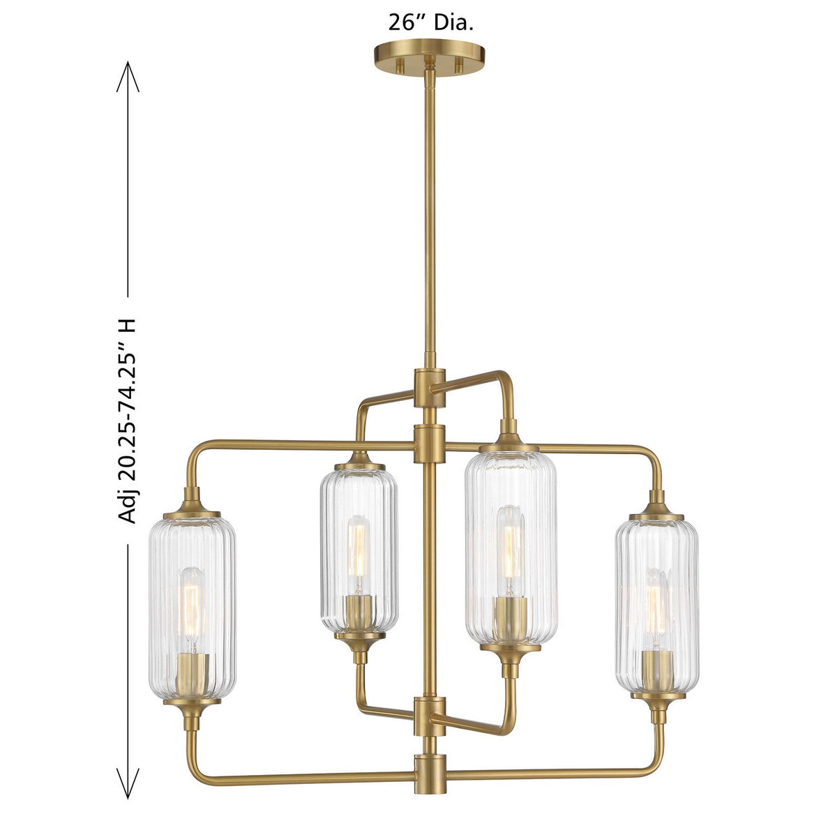 Savoy House - 1-3025-4-322 - Four Light Chandelier - Holton - Warm Brass