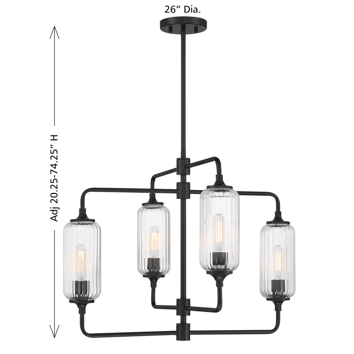 Savoy House - 1-3025-4-89 - Four Light Chandelier - Holton - Matte Black