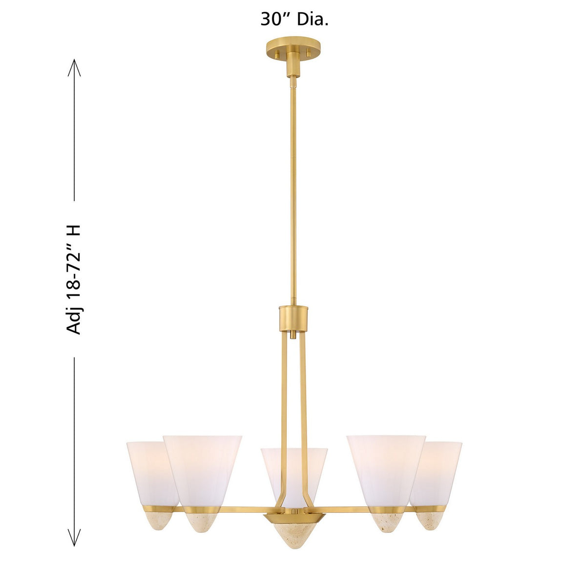 Savoy House - 1-7265-5-322 - Five Light Chandelier - Kohlman - Warm Brass