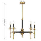 Savoy House - 1-9511-5-143 - Five Light Chandelier - Consulate - Matte Black and Warm Brass