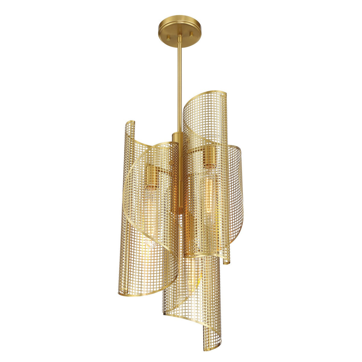 Savoy House - 3-8033-3-322 - Three Light Pendant - Hillbourne - Warm Brass