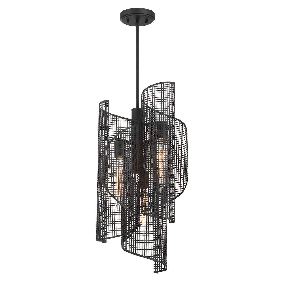 Savoy House - 3-8033-3-89 - Three Light Pendant - Hillbourne - Matte Black