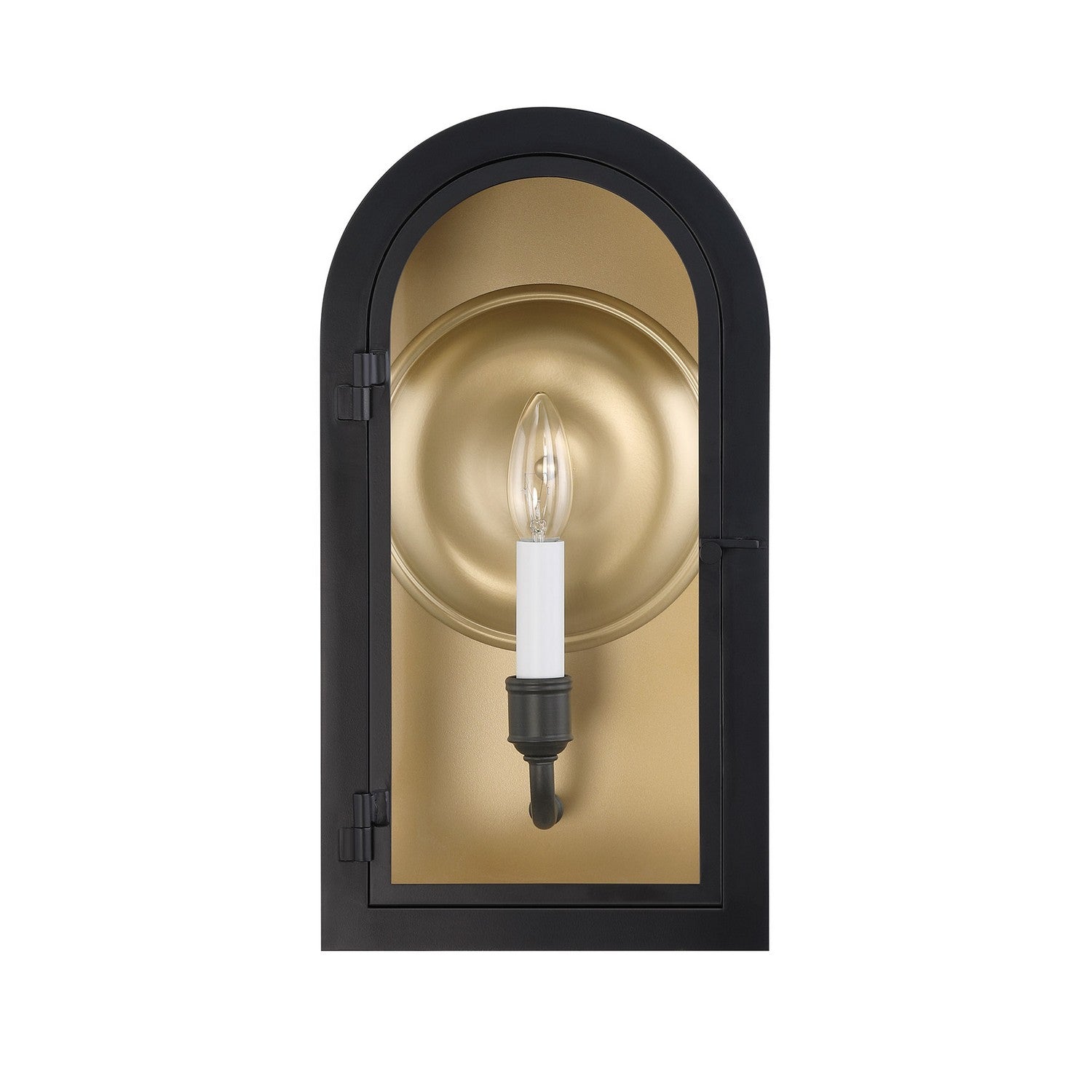 Savoy House - 5-410-331 - One Light Outdoor Wall Lantern - Grotto - Matte Black with Vintage Gold