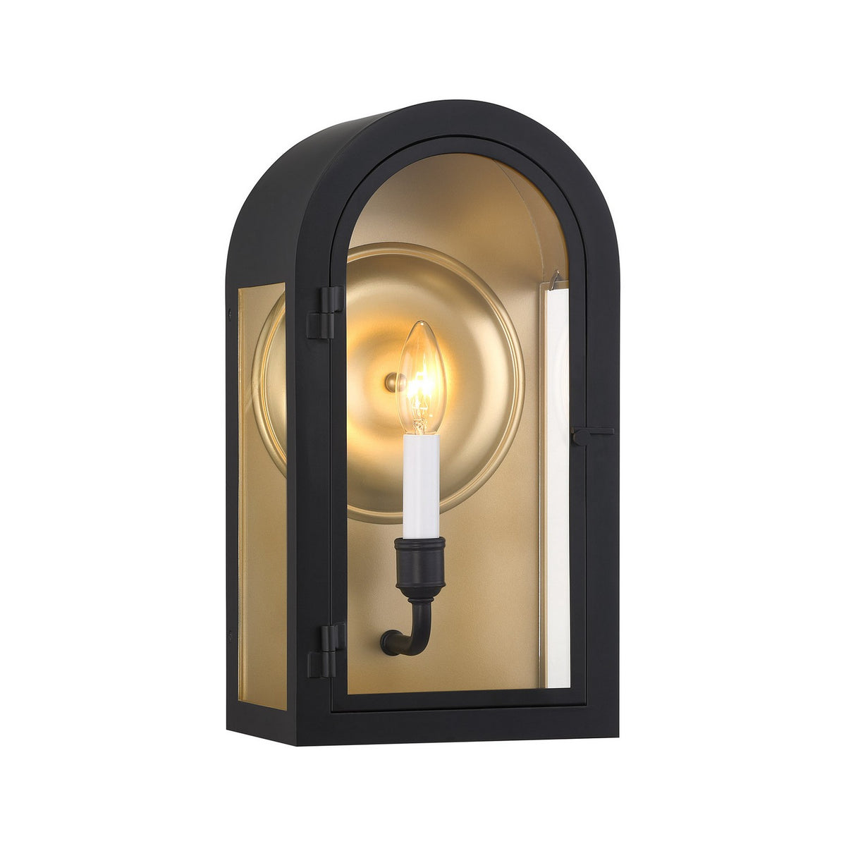 Savoy House - 5-410-331 - One Light Outdoor Wall Lantern - Grotto - Matte Black with Vintage Gold